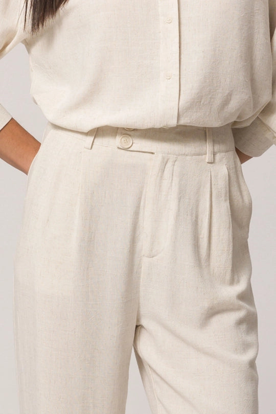 CALCA FEM DE TECIDO FLAME VISCOLINHO NATURAL