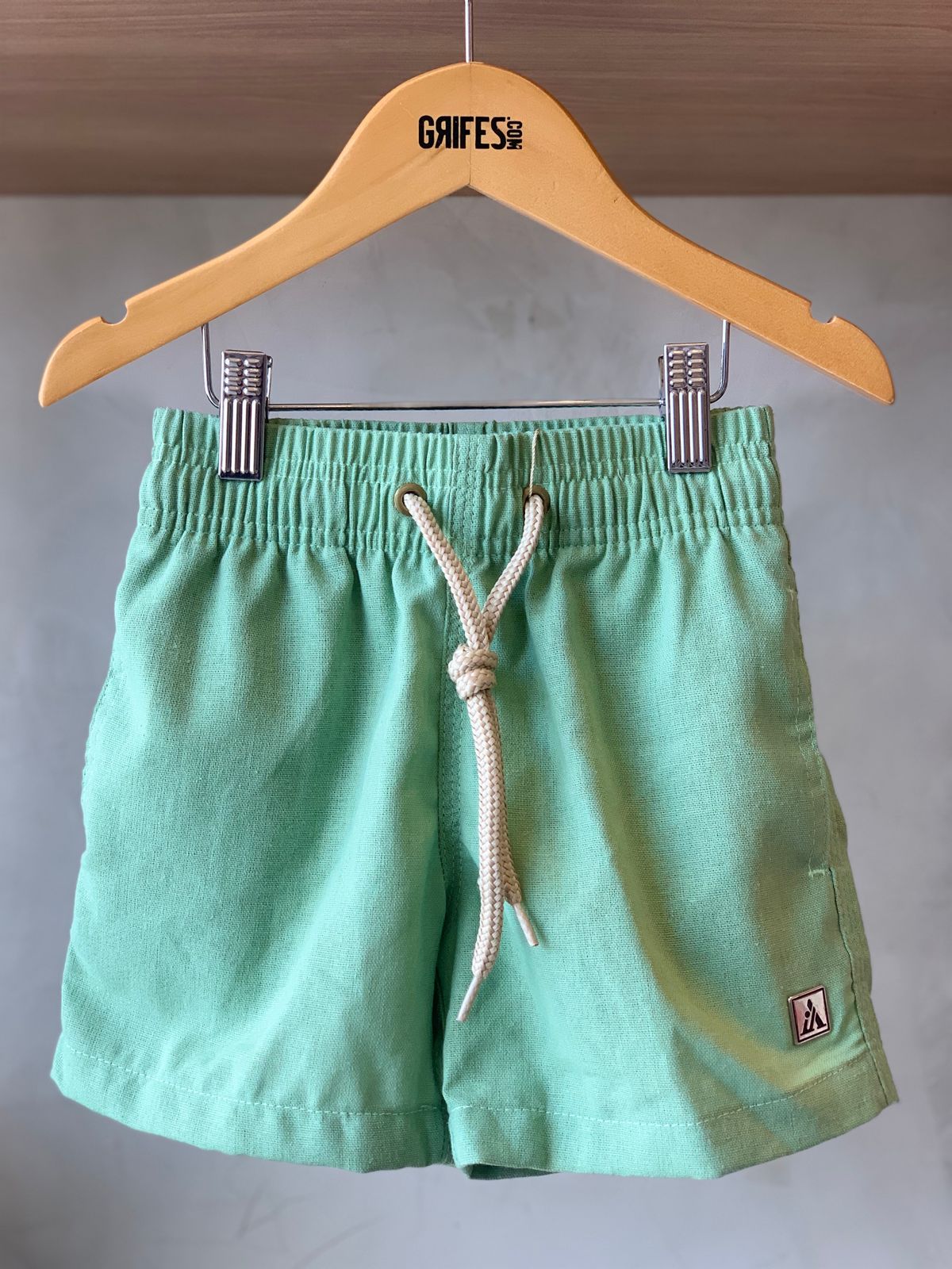 SHORT LINHO MASC KIDS LISO VERDE BEB