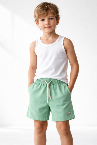SHORT LINHO MASC KIDS LISO VERDE BEB
