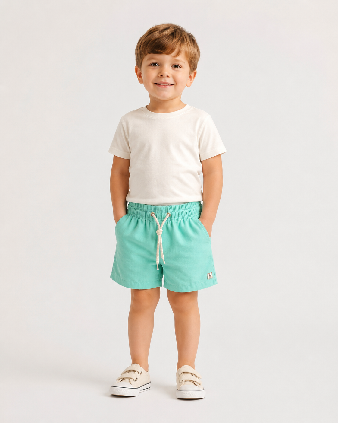 SHORT LINHO MASC KIDS LISO VERDE BEBE