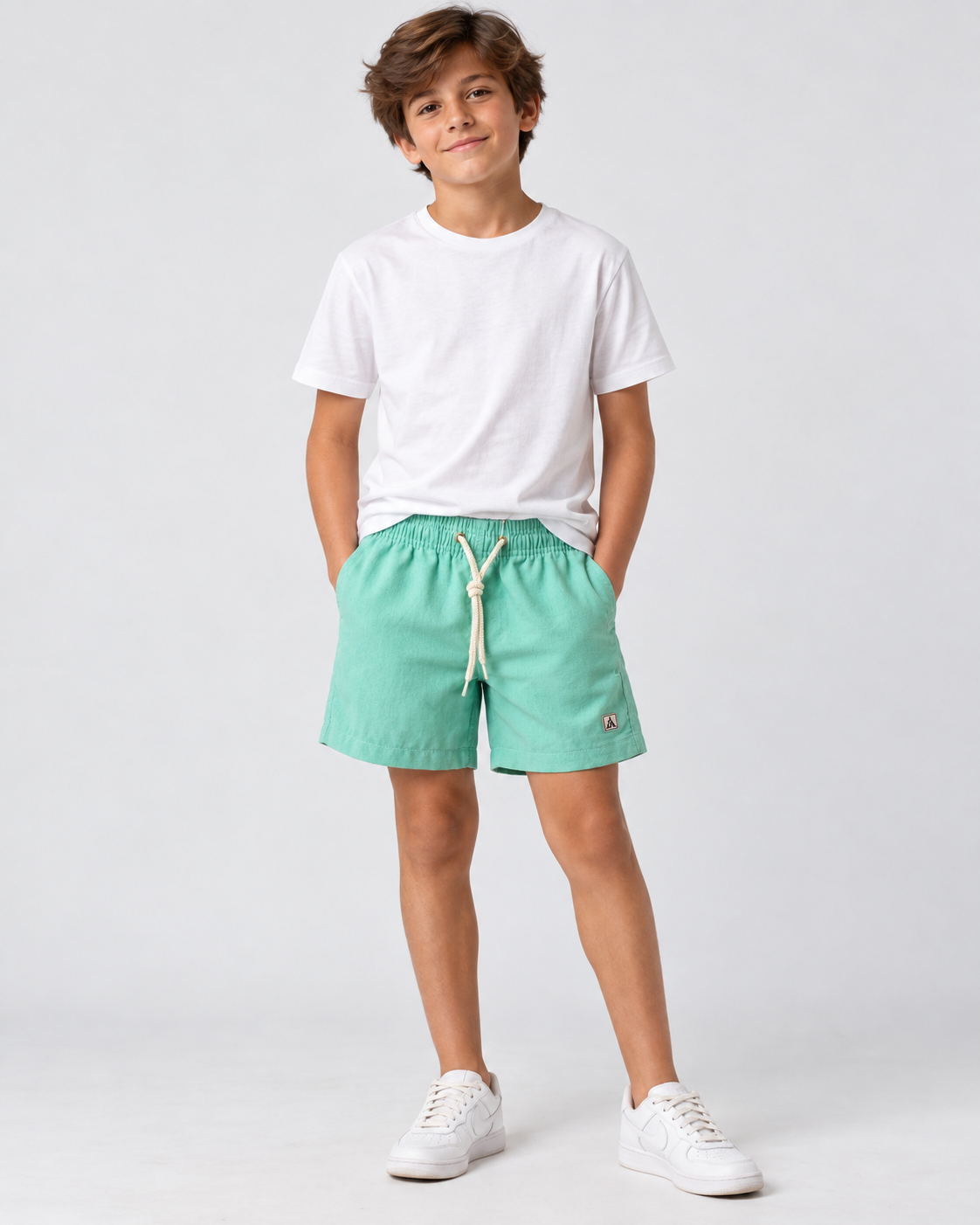 SHORT LINHO MASC KIDS LISO VERDE BEBE