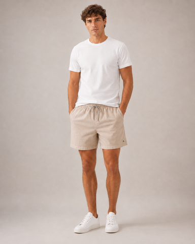 SHORT LINHO MASC LISO SALMAO CLARO