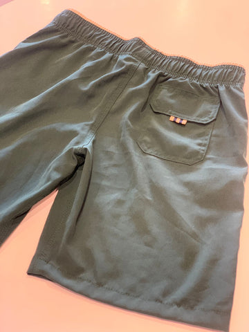 SHORT TACTEL MASC KIDS LISO VERDE FOLHA