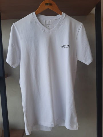 CAMISETA MASC MC COTTON AEROPOSTALE BRANCO