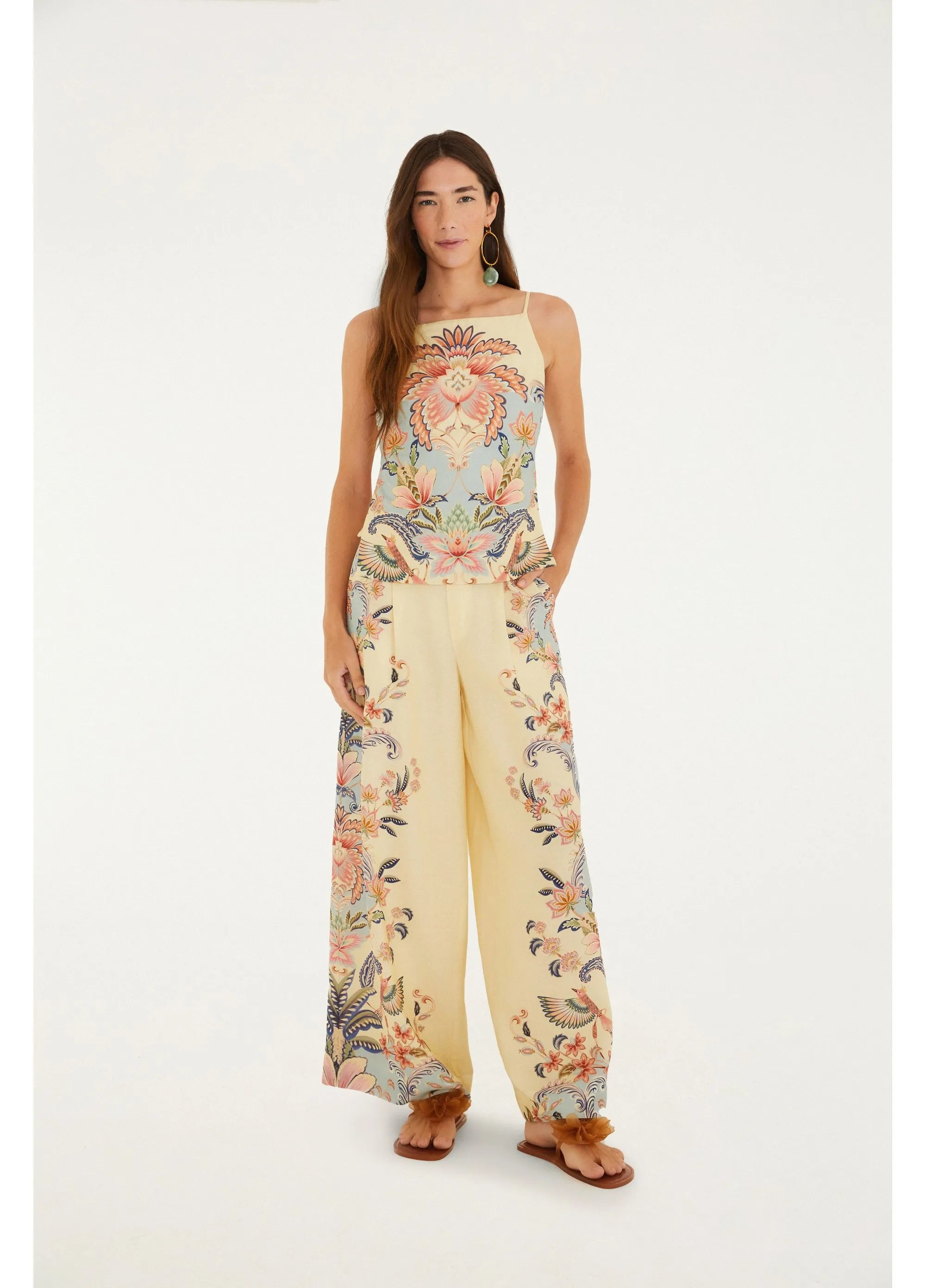 BLUSA LENCO RENCANTO BOHO FARM BEGE