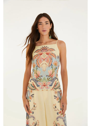 BLUSA LENCO RENCANTO BOHO FARM BEGE