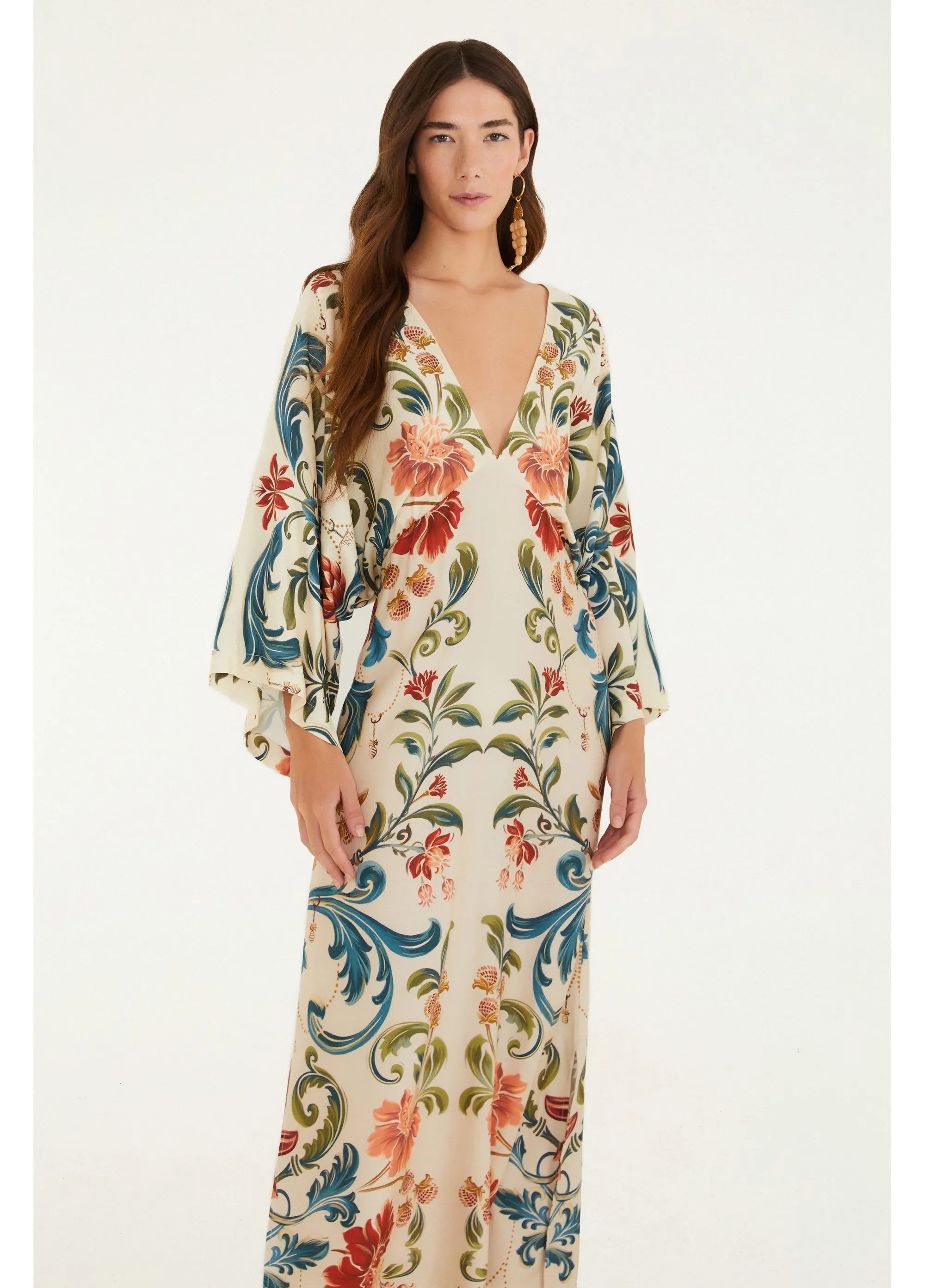 VESTIDO FEM SONHO REAL FARM BEGE