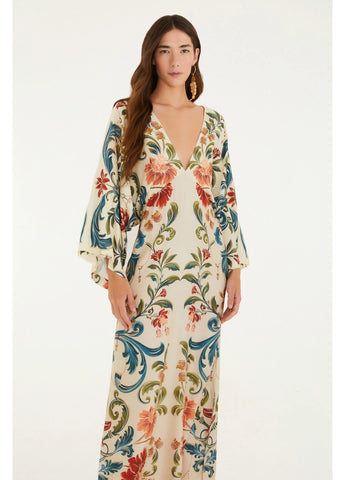 VESTIDO FEM SONHO REAL FARM BEGE