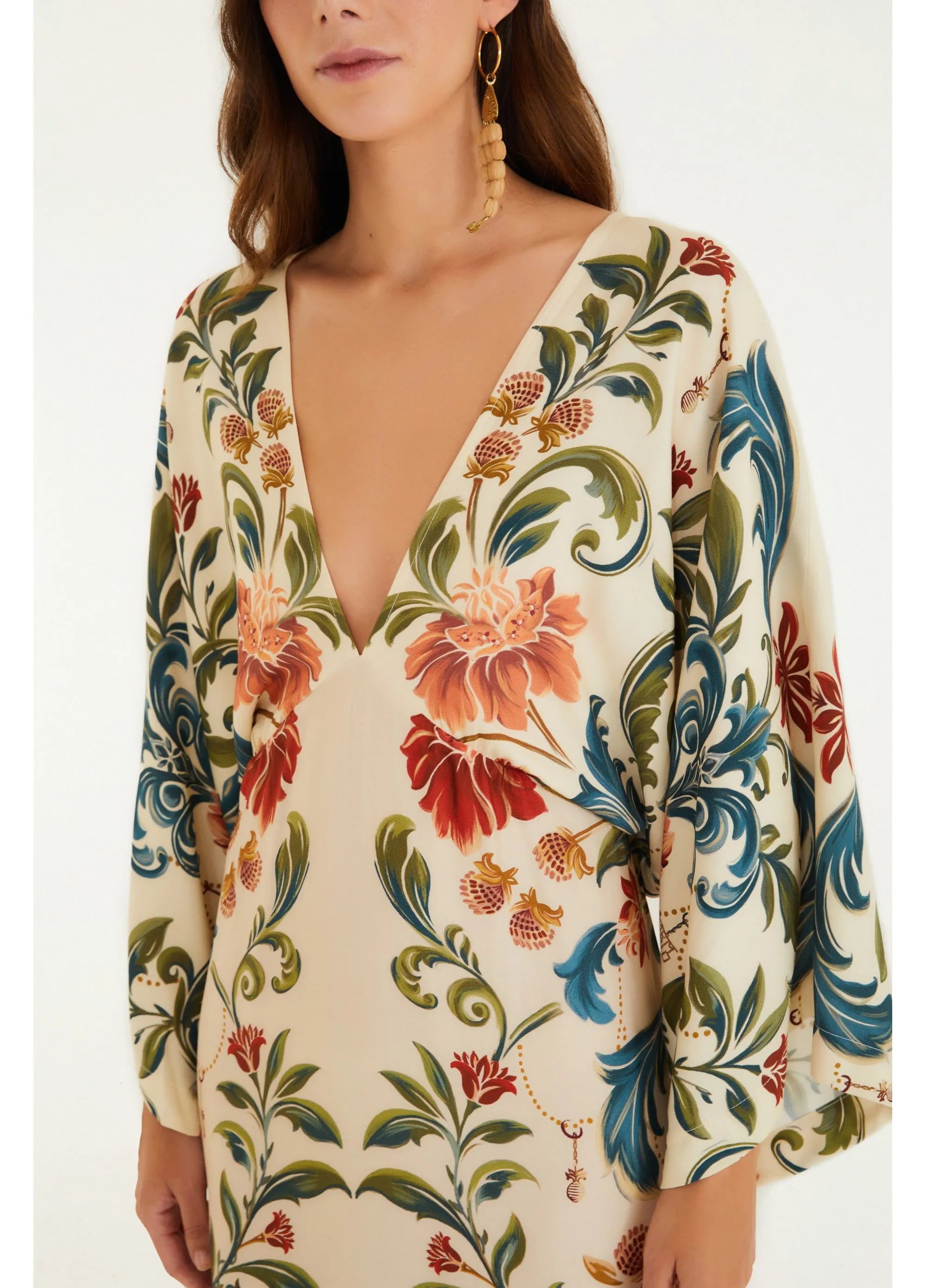 VESTIDO FEM SONHO REAL FARM BEGE