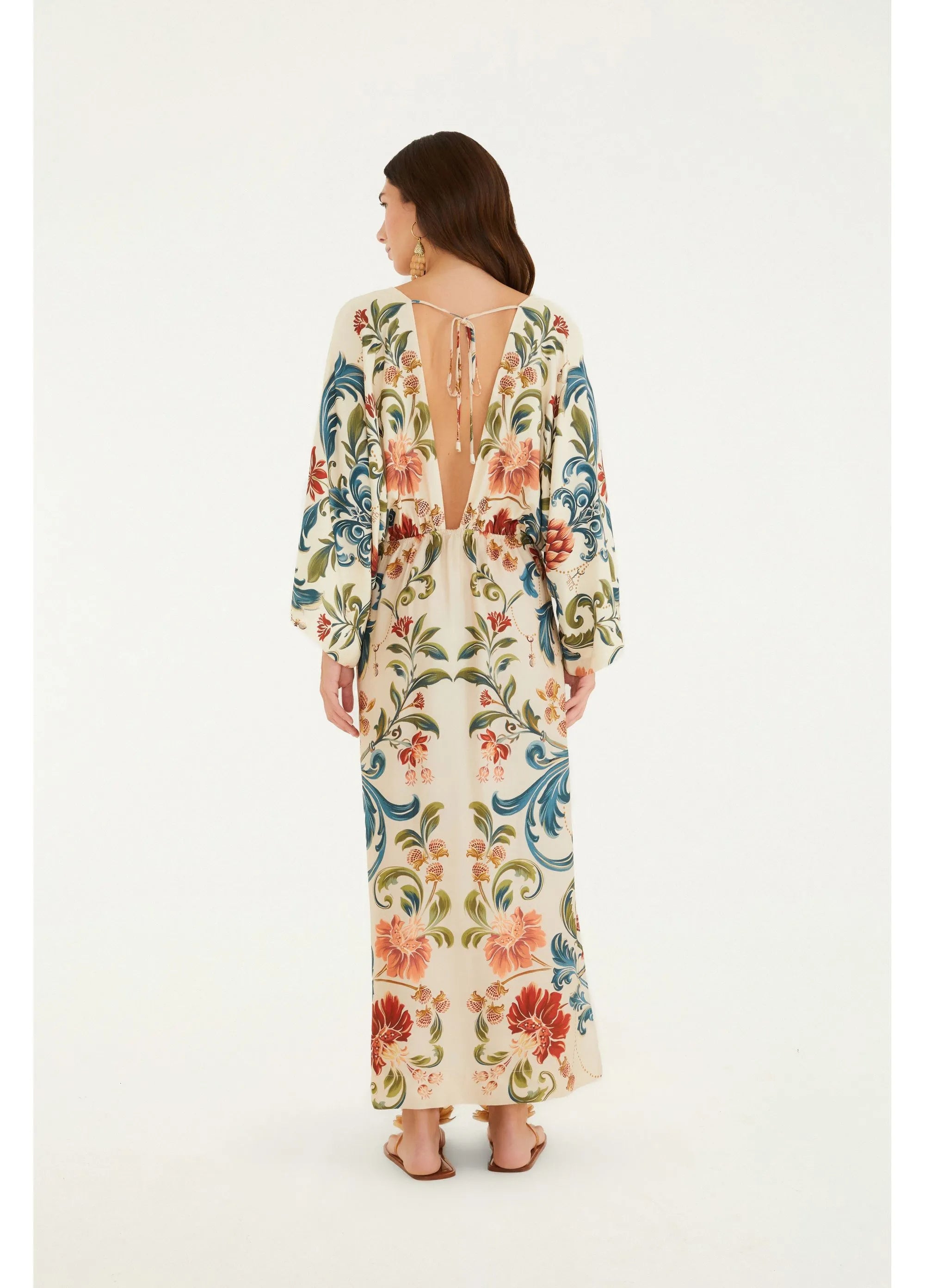 VESTIDO FEM SONHO REAL FARM BEGE