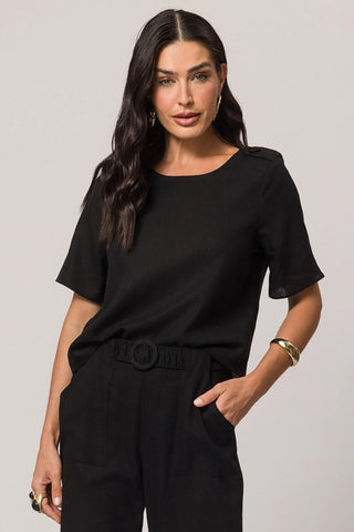 CALCA FEM EM PLANO LINEN PRETO
