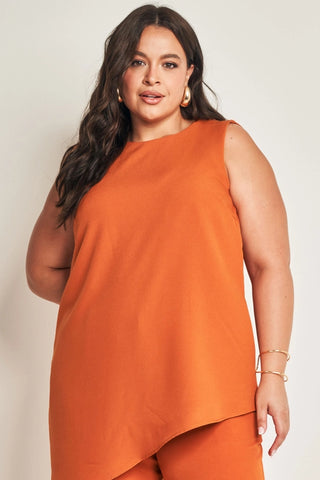 BLUSA FEM SM EM PLANO CREPONADO CONHAQUE