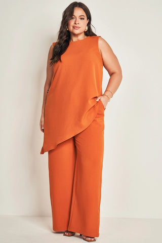 BLUSA FEM SM EM PLANO CREPONADO CONHAQUE