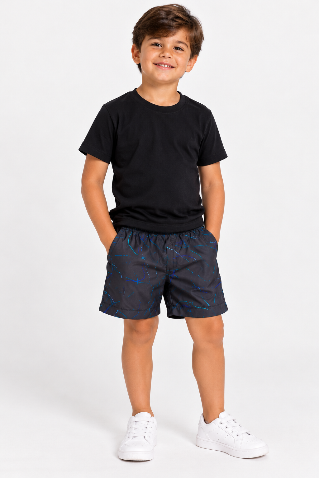 BERMUDA OGOCHI INF BOXER EST ESSENCIAL PRETO 9754
