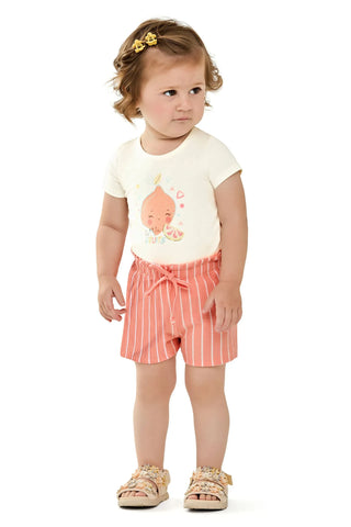 CONJ FEM BL FRUITS E SHORTS CANEL LIST OFF WHITE