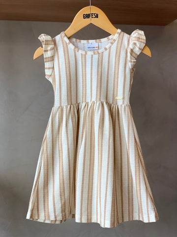 VESTIDO MC LISTRADO MALHA FLORENCE BEGE