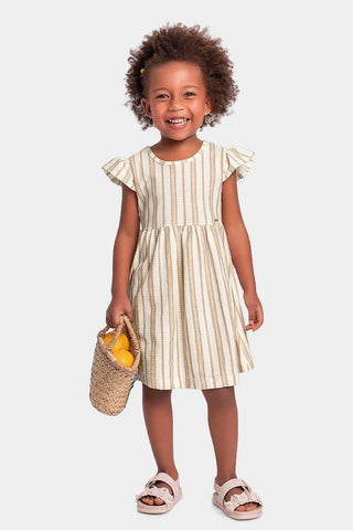 VESTIDO MC LISTRADO MALHA FLORENCE BEGE