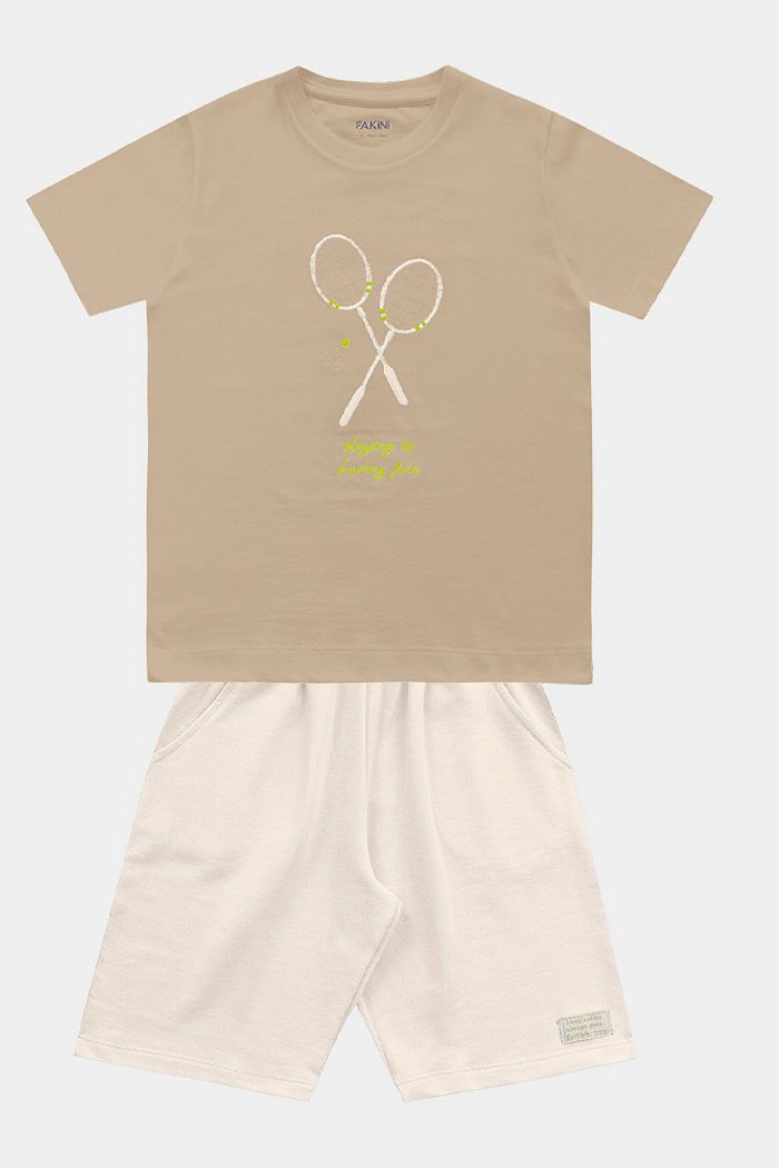 CONJ MAS CAM RAQUETES BORD E BERM MLT CARAMELO/BAUNILHA