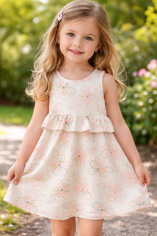VESTIDO BAB CINT M FLORENCE EST FLORES BAUNILHA