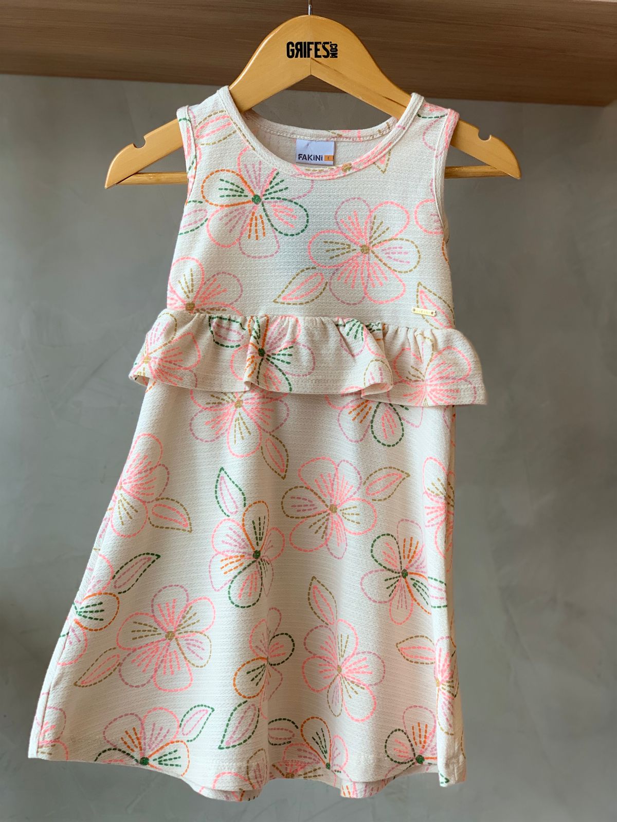 VESTIDO BAB CINT M FLORENCE EST FLORES BAUNILHA
