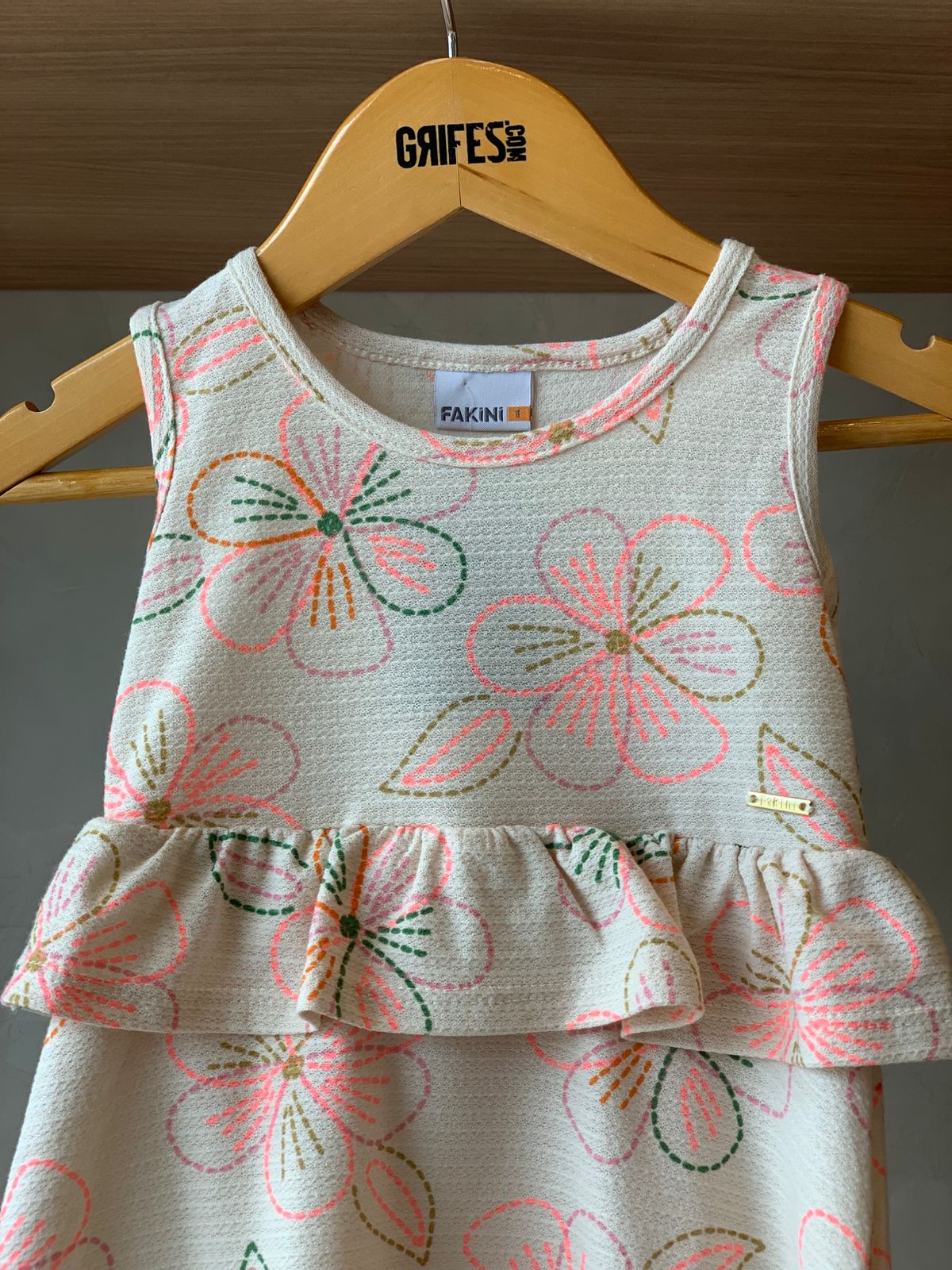 VESTIDO BAB CINT M FLORENCE EST FLORES BAUNILHA