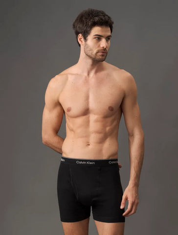 KIT 3 CUECAS CKJ BOXER BRIEF COTTON PRETO