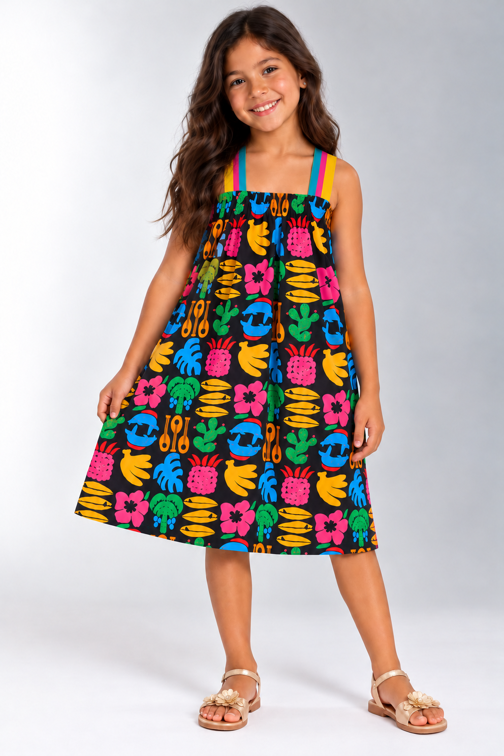 VESTIDO FEM SOL DE VERANO FABULA PRETO