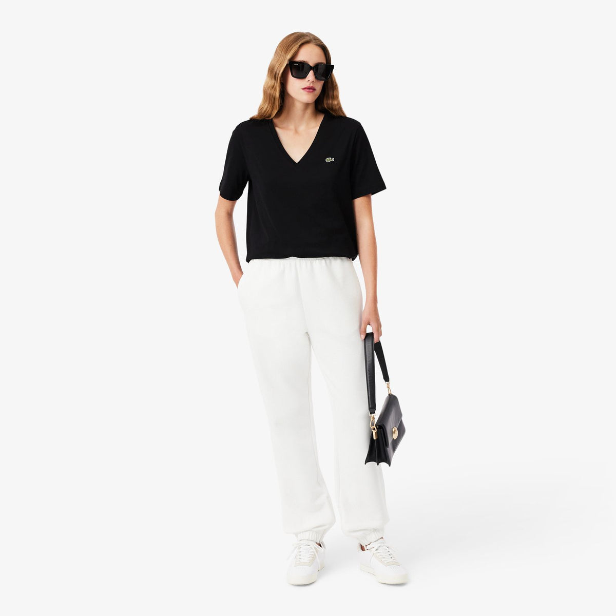 BLUSA FEM MC GOLA V LACOSTE PRETO 031