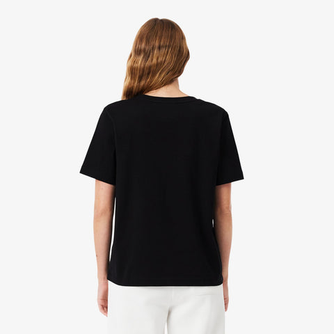 BLUSA FEM MC GOLA V LACOSTE PRETO 031