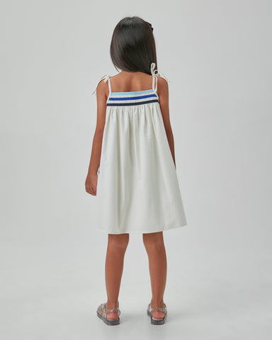 VESTIDO TRIC C DET PALA DEC E BOLSOS LAT OFF WHITE