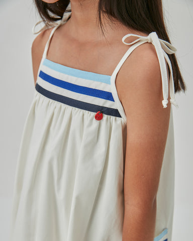 VESTIDO TRIC C DET PALA DEC E BOLSOS LAT OFF WHITE