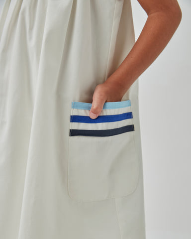 VESTIDO TRIC C DET PALA DEC E BOLSOS LAT OFF WHITE