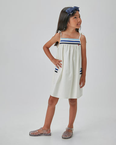 VESTIDO TRIC C DET PALA DEC E BOLSOS LAT OFF WHITE