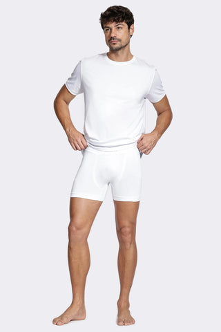 KIT 02 CUECAS BOXER SEM COSTURA ARAMIS BRANCO/PRETO