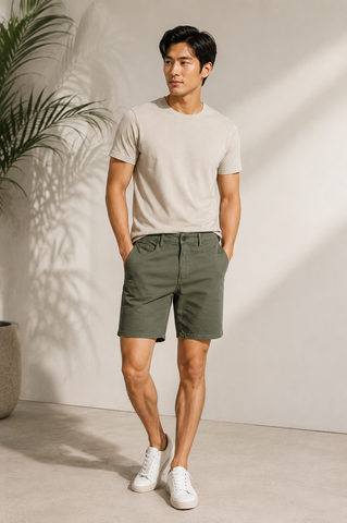 BERMUDA MAS COLOR MOLETOM ARAMIS VERDE MILITAR