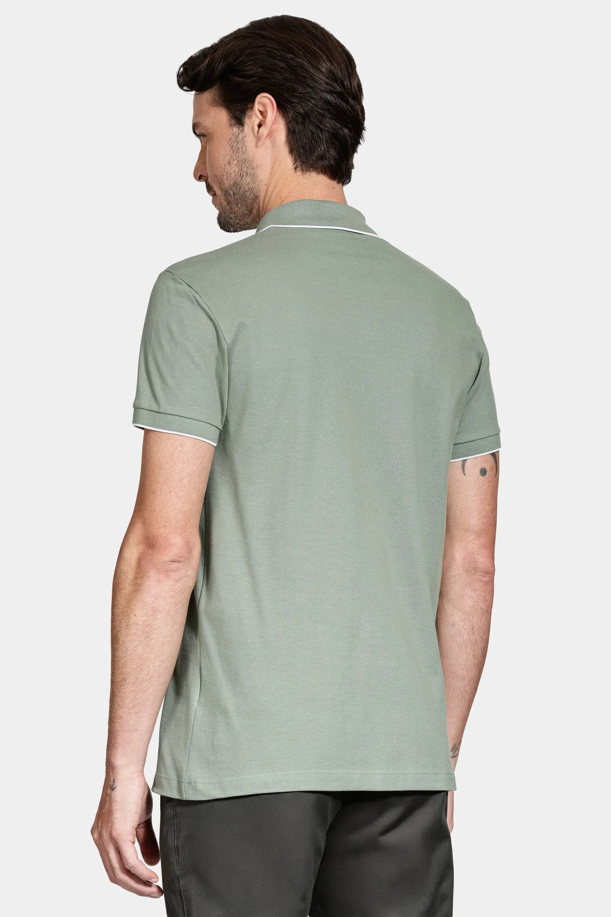 POLO MAS PIQUET DETALHE RETILINEA ARAMIS MENTA