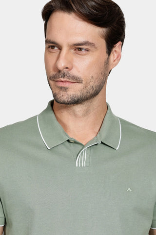POLO MAS PIQUET DETALHE RETILINEA ARAMIS MENTA