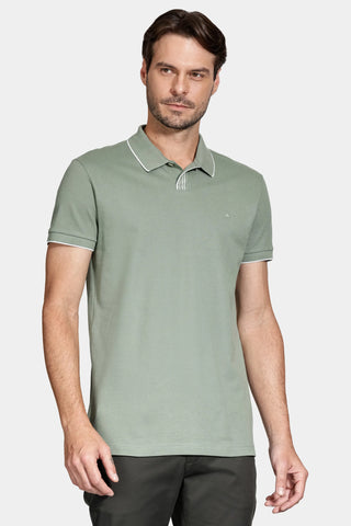 POLO MAS PIQUET DETALHE RETILINEA ARAMIS MENTA