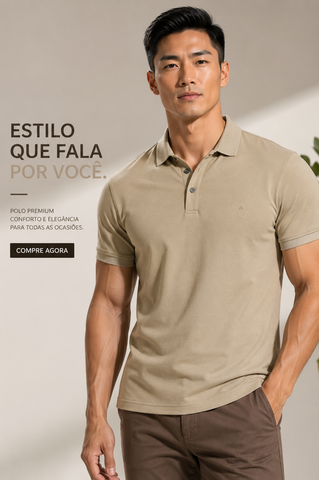 POLO TSHIRT MAS ARAMIS LIQUID COTTON CAQUI