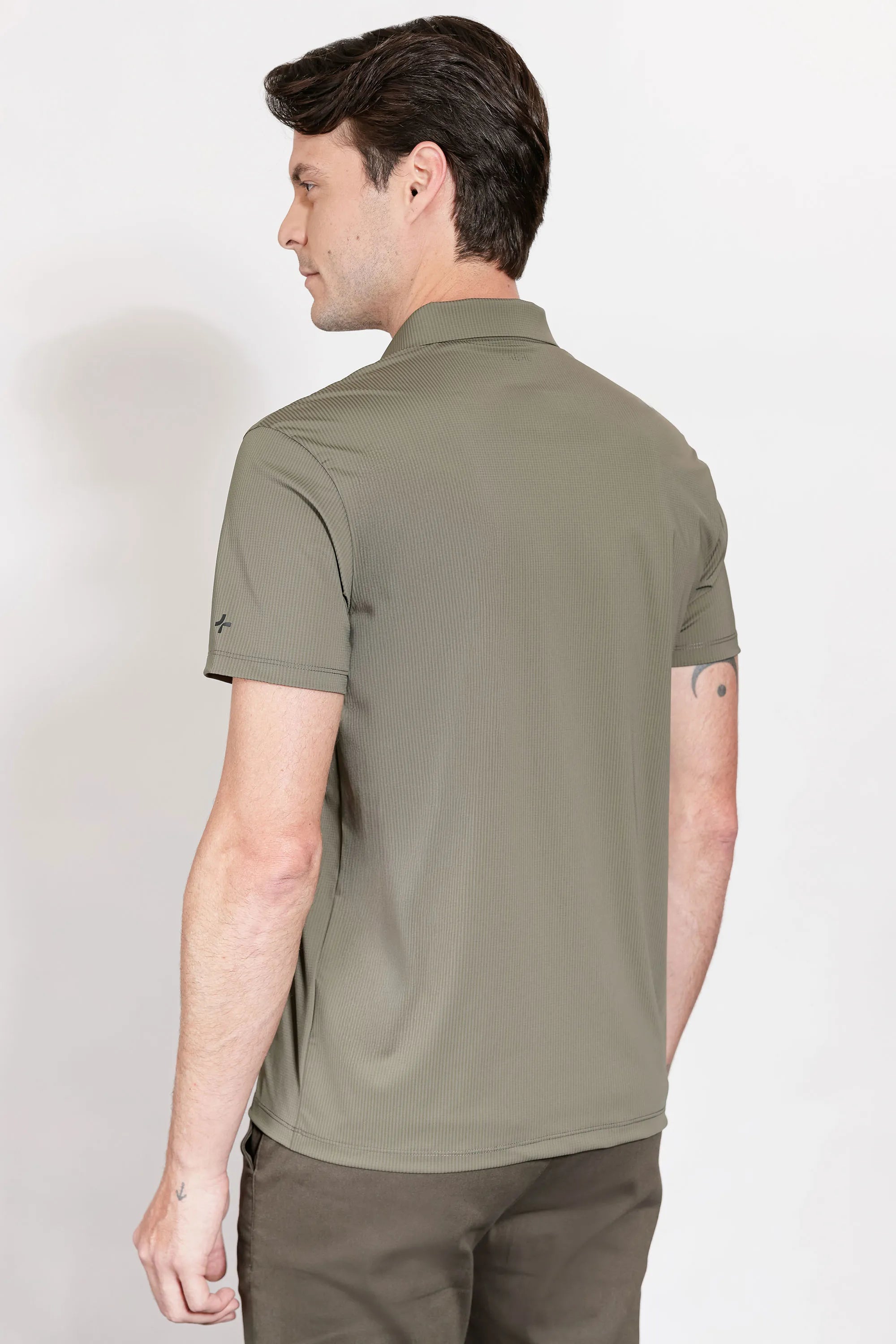 POLO MAS PIQUET DETALHE RETILINEA ARAMIS VERDE MILITAR