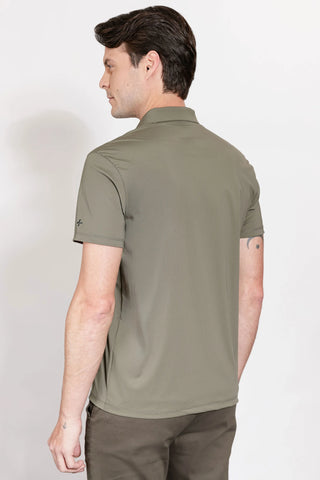 POLO MAS PIQUET DETALHE RETILINEA ARAMIS VERDE MILITAR