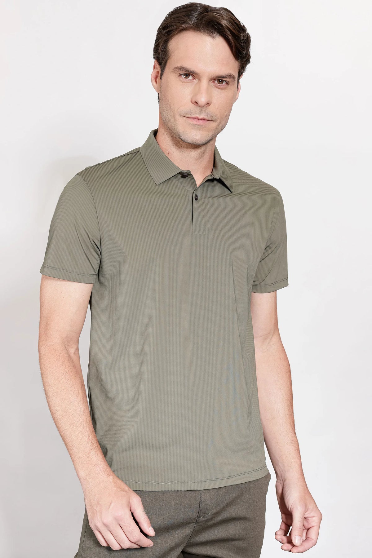 POLO MAS PIQUET DETALHE RETILINEA ARAMIS VERDE MILITAR