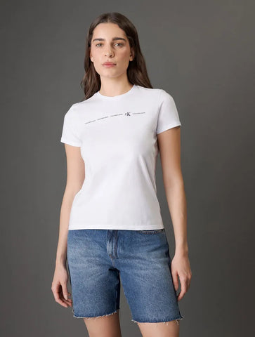 BLUSA CKJ FEM LOGO CKJ BRANCO