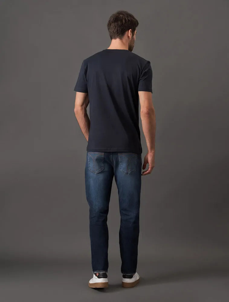 CAMISETA CKJ MAS MC ESSENTIALS MARINHO