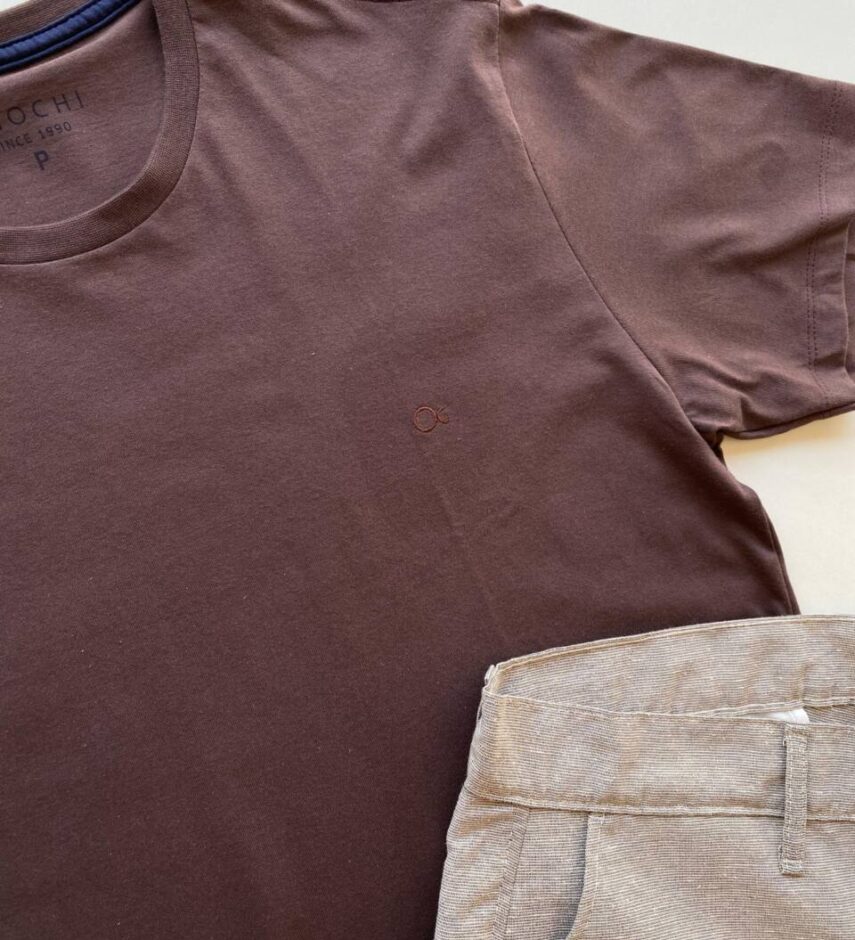CAMISETA MAS MC ESSENCIAL OGOCHI MARROM ESCURO 1109