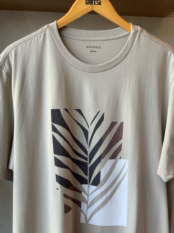 CAMISETA MAS MC ARAMIS EST FOLHAGEM PALHA