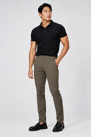CALCA ARAMIS CHINO SLIM CLASSICA SARJA VERDE MILITAR