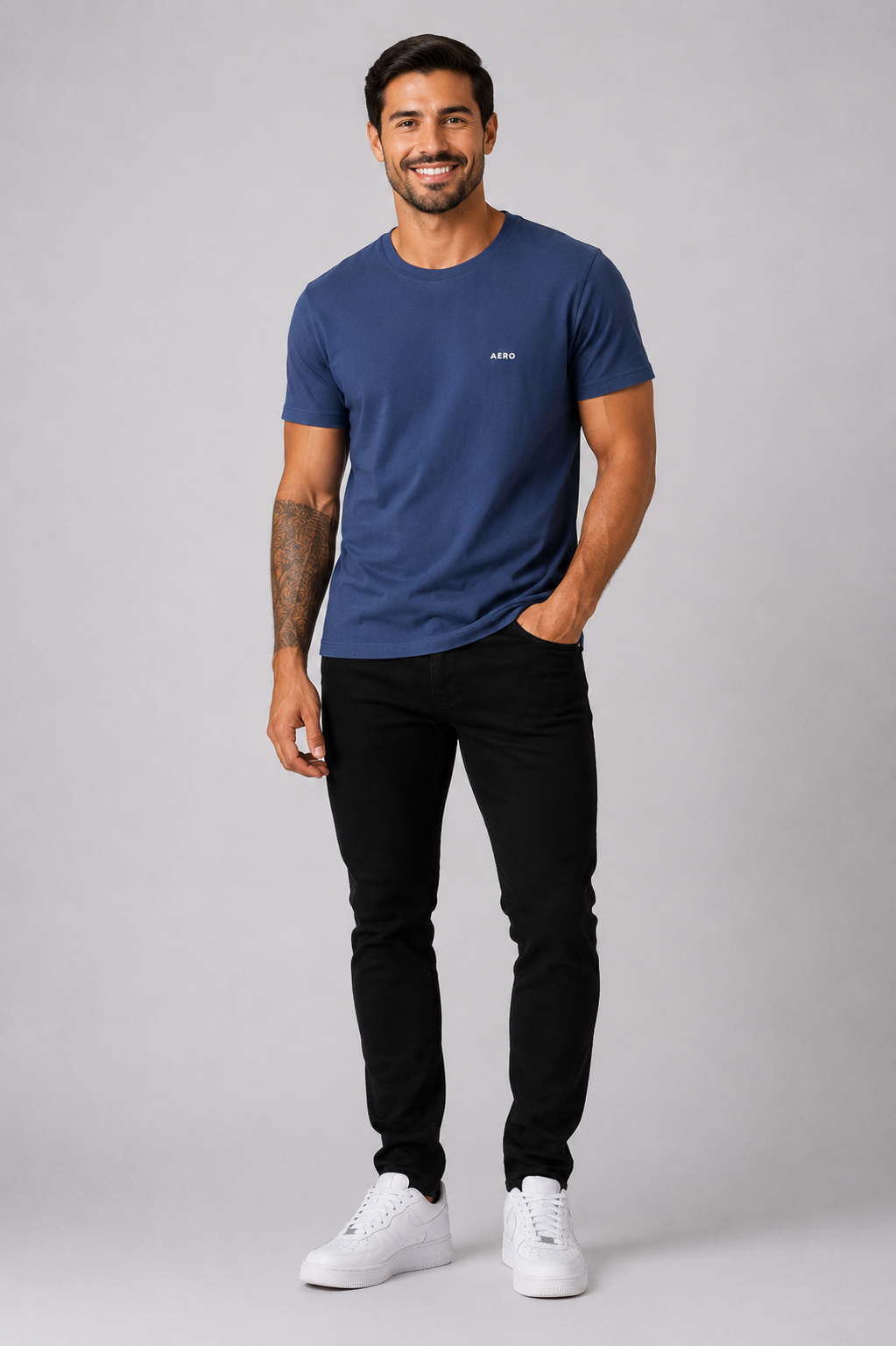 CAMISETA MASC MC SUPIMA AEROPOSTALE AZUL ROYAL