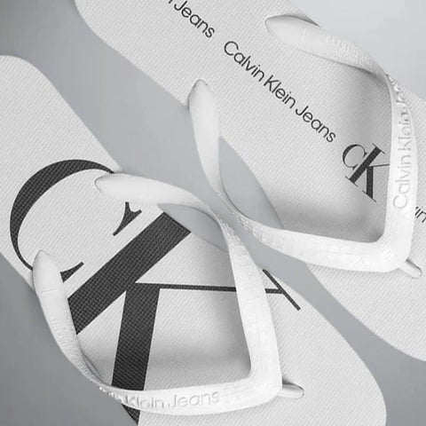 CHINELO CKJ KIDS MAS LOGO CORRIDO CK BRANCO