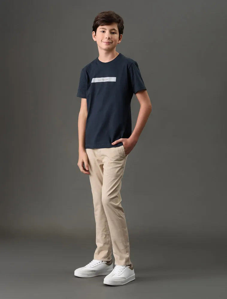 CAMISETA CKJ KIDS MAS MC LOGO SPORT MARINHO